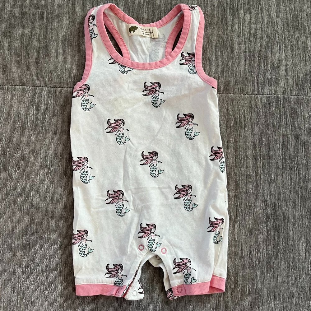 Monica + Andy Mermaid Racerback Shortall 3-6M